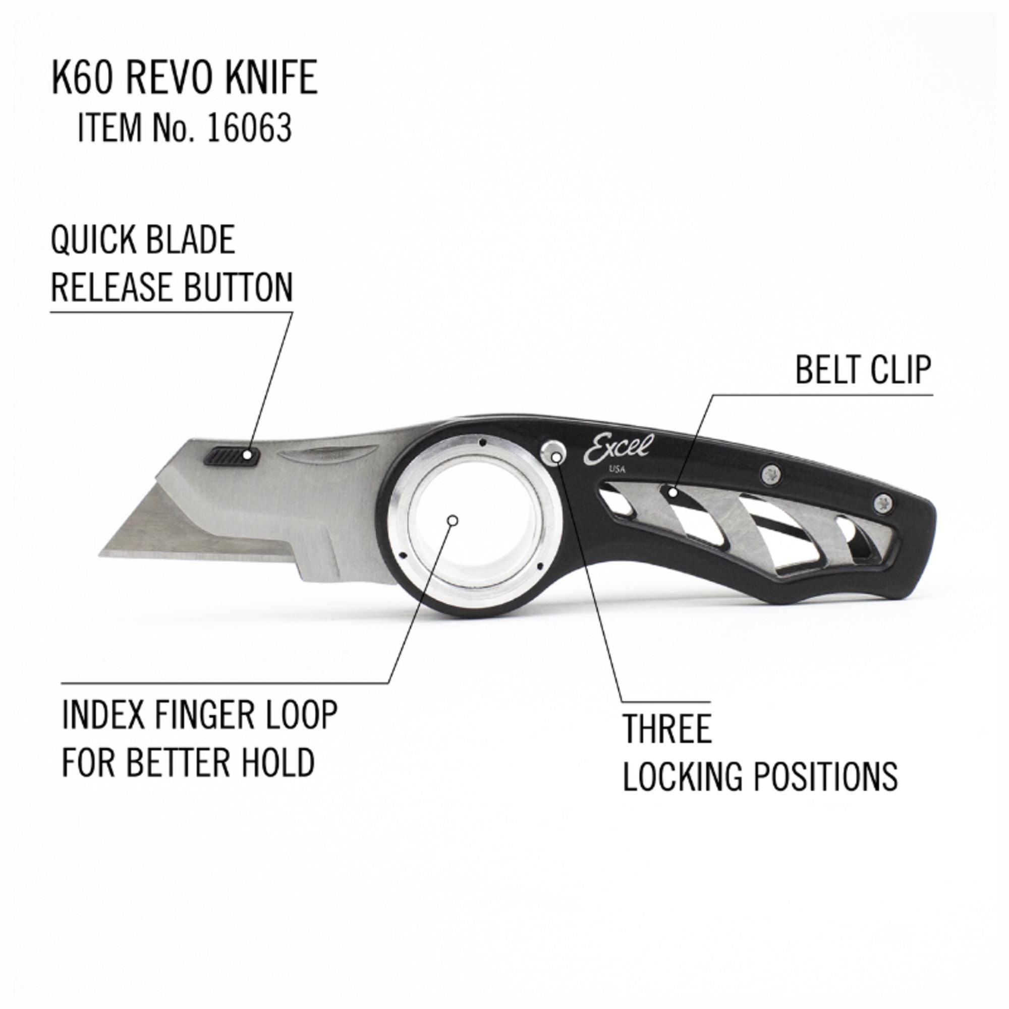 EXL16063-2 [file:EXL16063-2.jpg] K60 Revo Folding Utility Knife