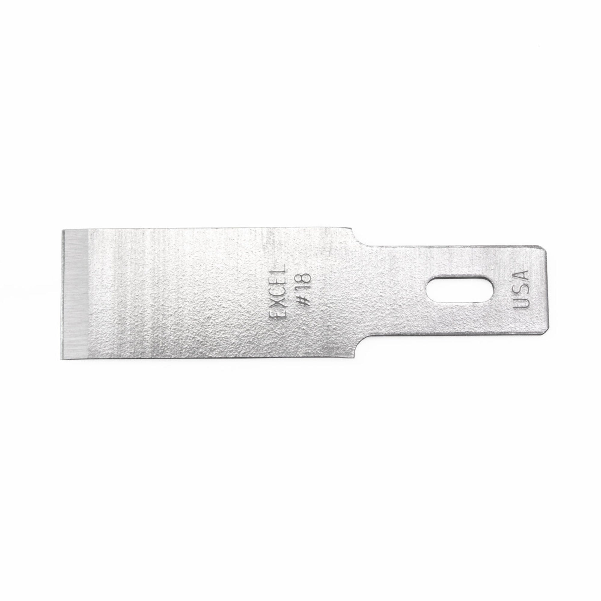 EXL20018 [file:EXL20018-1.jpg] Large Chisel Blade #18 1/2in, Shank 0.345" (0.88 cm) (5 pcs) (Carded)
