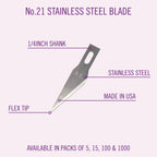 EXL20021-2 [file:EXL20021-2.jpg] #21 Stainless Steel Blade