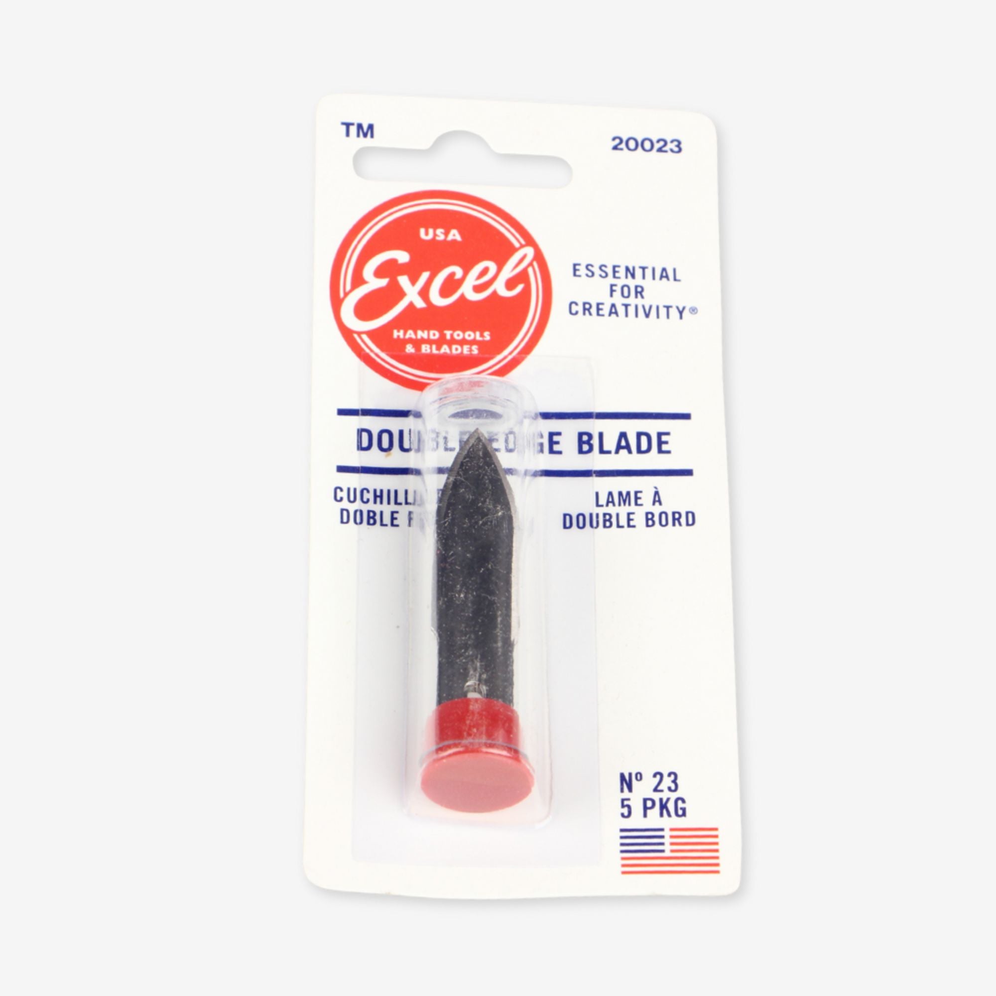 EXL20023-1 [file:EXL20023-1.jpg] Double Edge Blade #23, Shank 0.345" (0.88 cm) (5 pcs) (Carded)