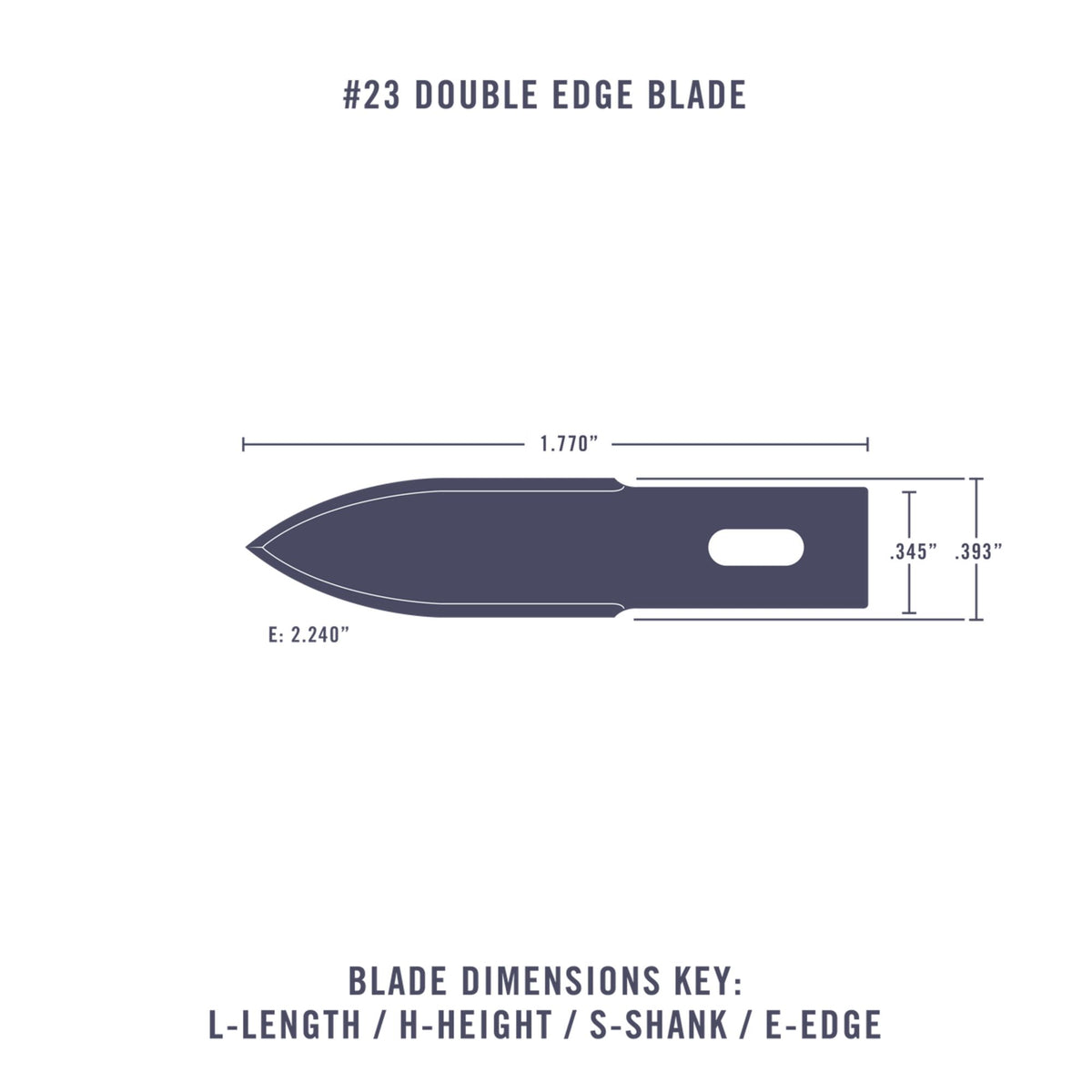 Double Edge Blade #23, Shank 0.345" (0.88 cm) (5 pcs) (Carded)
