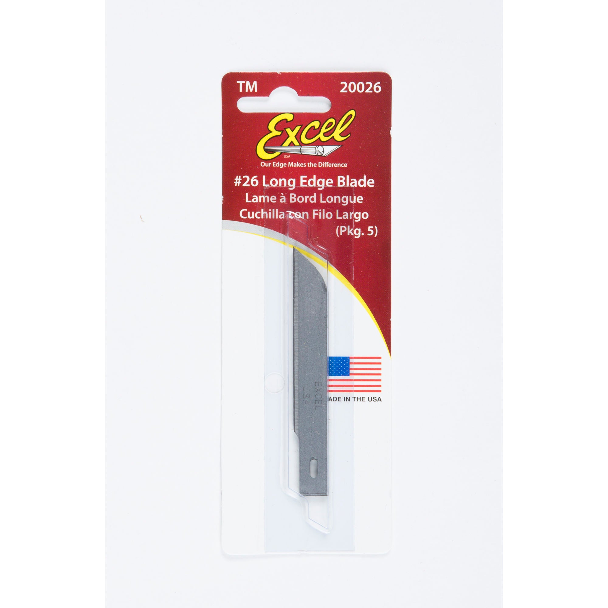 EXL20026-4 [file:EXL20026-4.jpg] Whittling Blade #26 3", Shank 0.345" (0.88 cm) (5 pcs) (Carded)