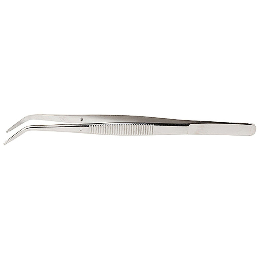 EXL30410 [file:EXL30410-1.jpg] Curved Stainless Steel Tweezers, 4.5in (Carded)