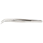 EXL30410 [file:EXL30410-1.jpg] Curved Stainless Steel Tweezers, 4.5in (Carded)