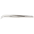 EXL30410-1 [file:EXL30410-1.jpg] Curved Stainless Steel Tweezers, 4.5in (Carded)