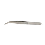EXL30410-2 [file:EXL30410-2.jpg] Curved Stainless Steel Tweezers, 4.5in (Carded)
