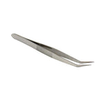 EXL30410-4 [file:EXL30410-4.jpg] Curved Stainless Steel Tweezers, 4.5in (Carded)