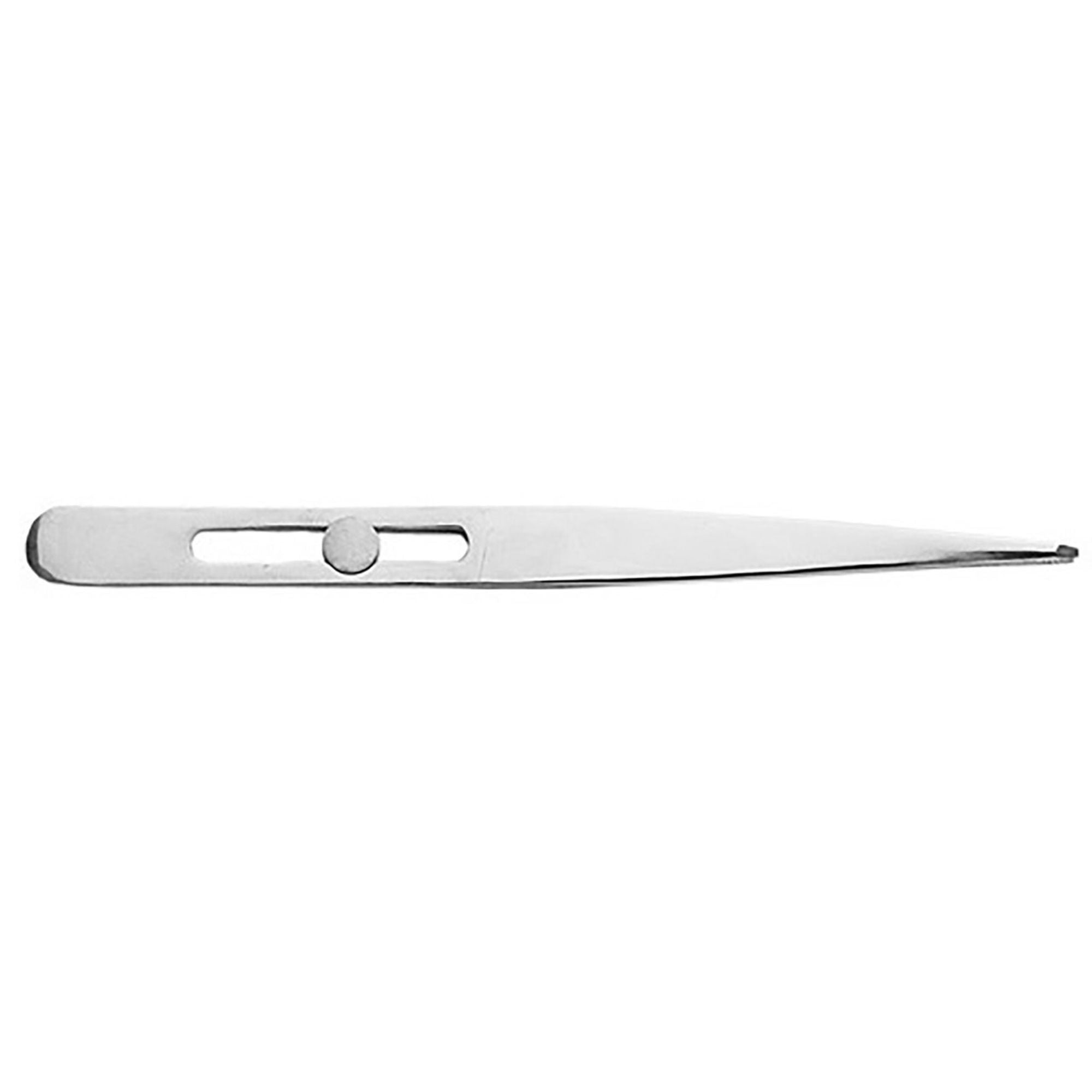 EXL30411-4 Pointed Slide Lock Stainless Steel Tweezers, 4.75in (Carded)