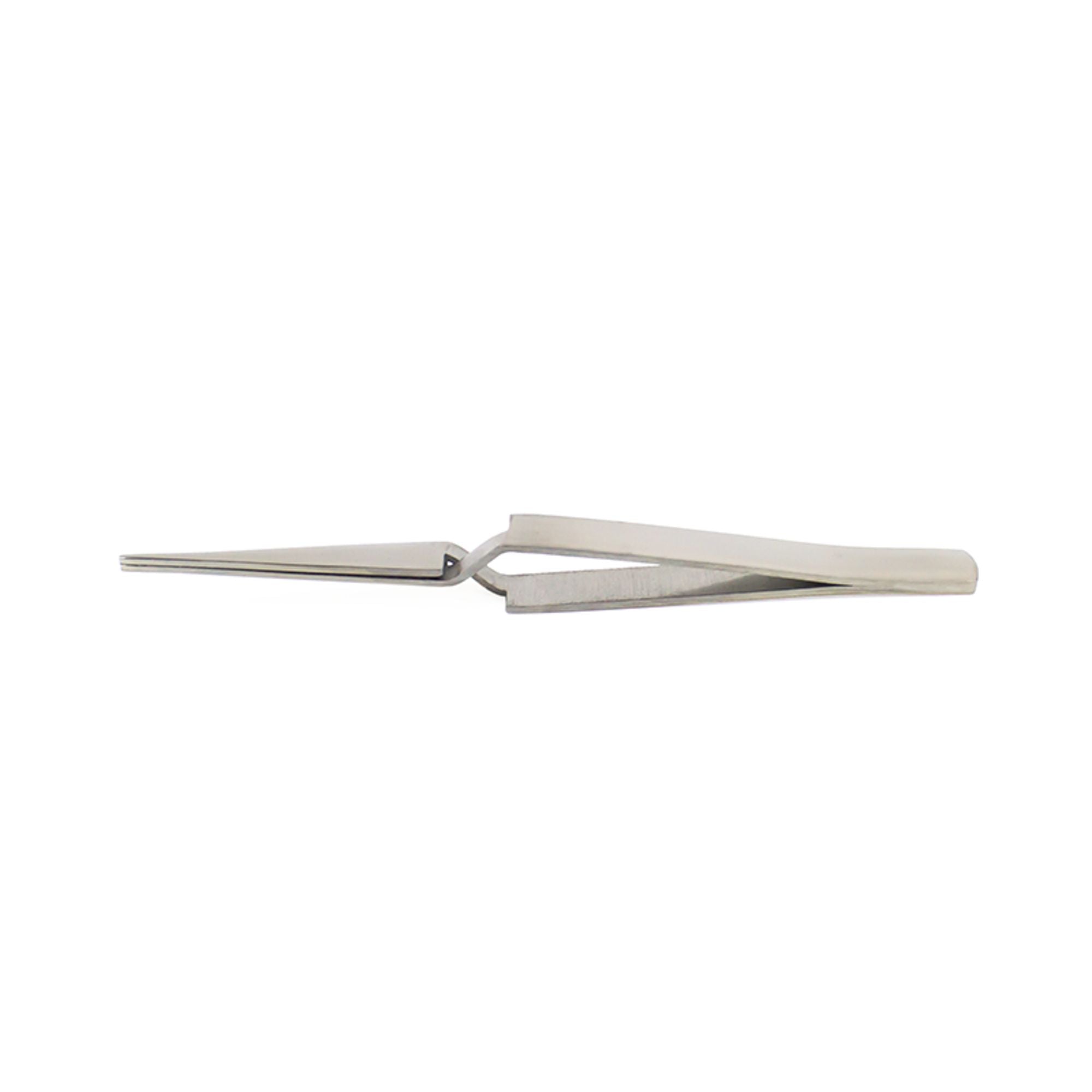 EXL30413-2 Pointed Self Closing Stainless Steel Tweezers, 4.5in (Carded)