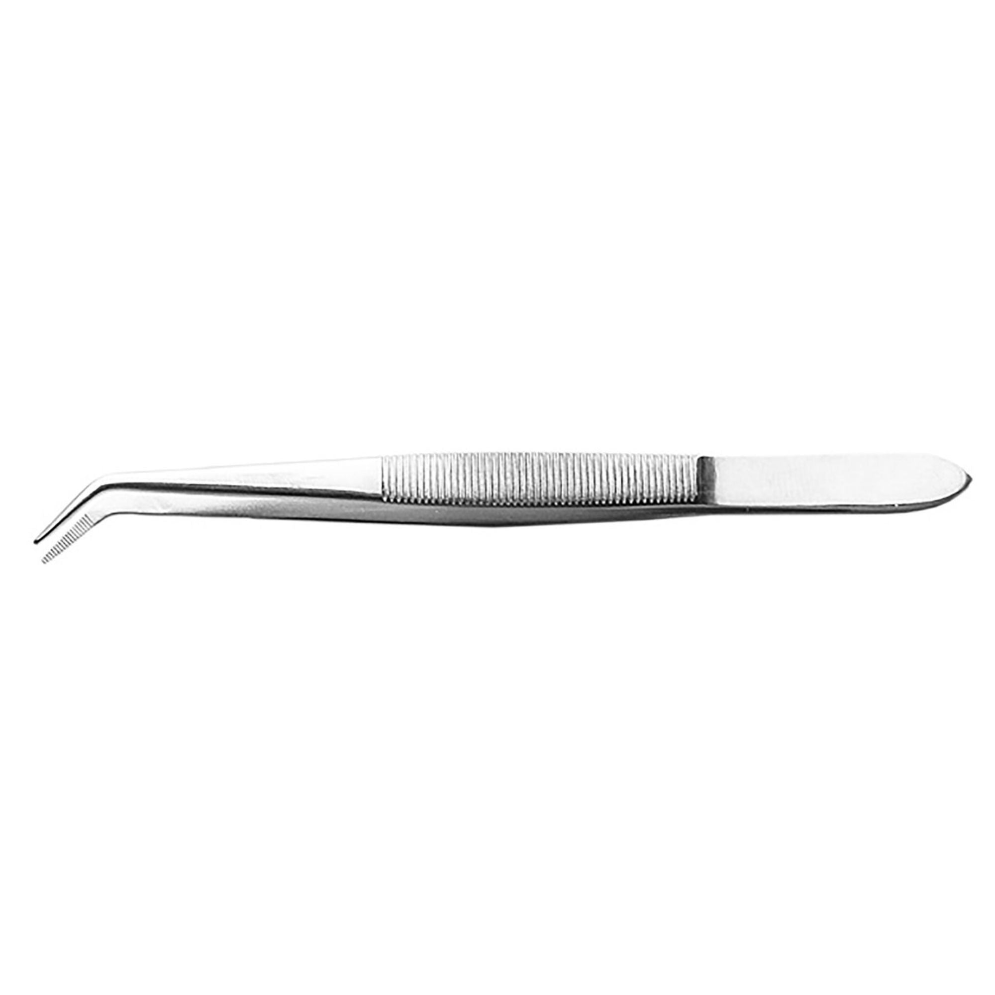 EXL30415 [file:EXL30415-1.jpg] Curved Point Stainless Steel Tweezers, 6in (Carded)