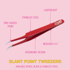 EXL30420-2 [file:EXL30420-2.jpg] Slant Point Fine Point Tweezer