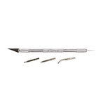 EXL30610-2 [file:EXL30610-2.jpg] Double Ended Chuck and Safety Cap (Hobby Awl, 3 Burnisher Tips, #11 Blade) (Carded)