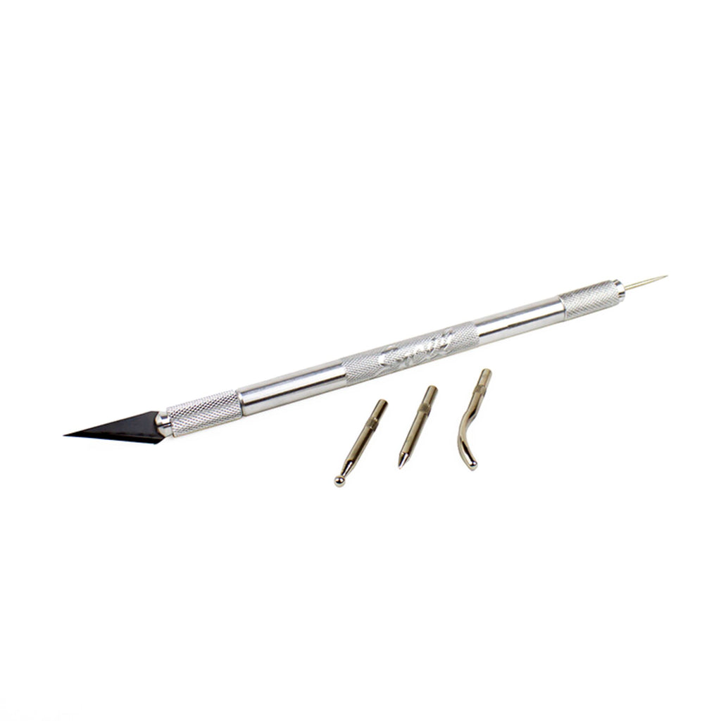 EXL30610-3 [file:EXL30610-3.jpg] Double Ended Chuck and Safety Cap (Hobby Awl, 3 Burnisher Tips, #11 Blade) (Carded)