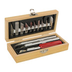 EXL44282 [file:EXL44282-1.jpg] Hobby Knife Set, Wooden Box (Boxed)