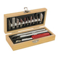 EXL44282-1 [file:EXL44282-1.jpg] Hobby Knife Set with Wooden Box
