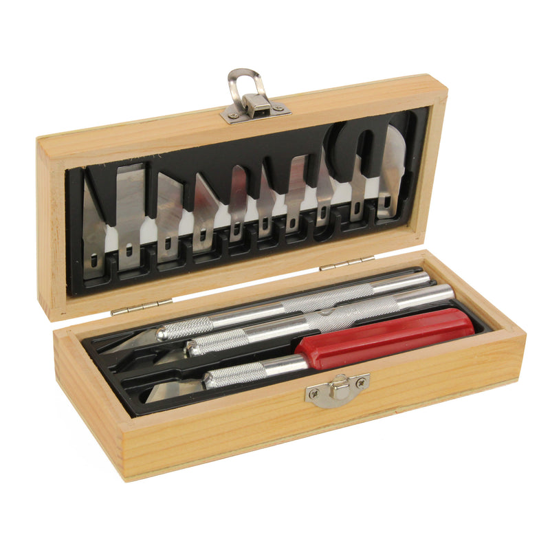 Hobby Knife Set with Wooden Box