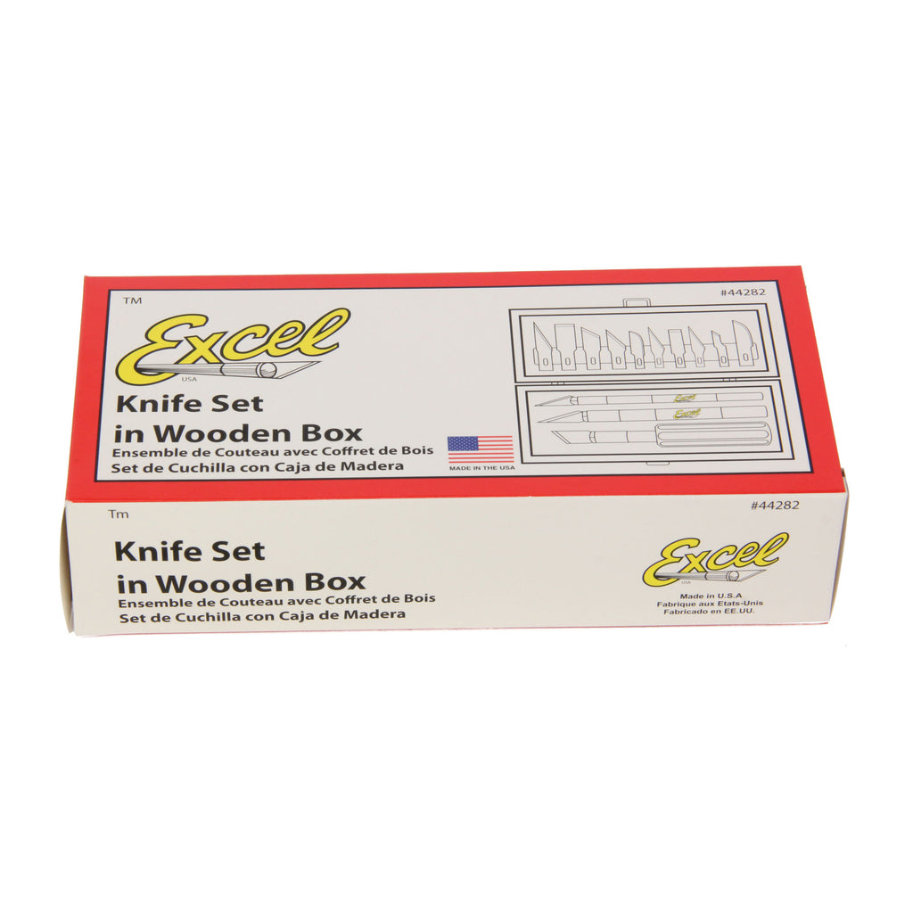 EXL44282-6 [file:EXL44282-6.jpg] Hobby Knife Set with Wooden Box