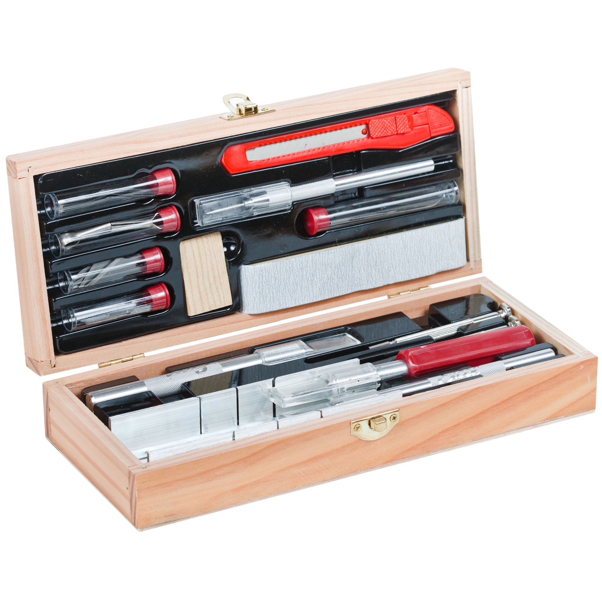 EXL44286-1 [file:EXL44286-1.jpg] Deluxe Wooden Knife & Tool Set (Boxed)