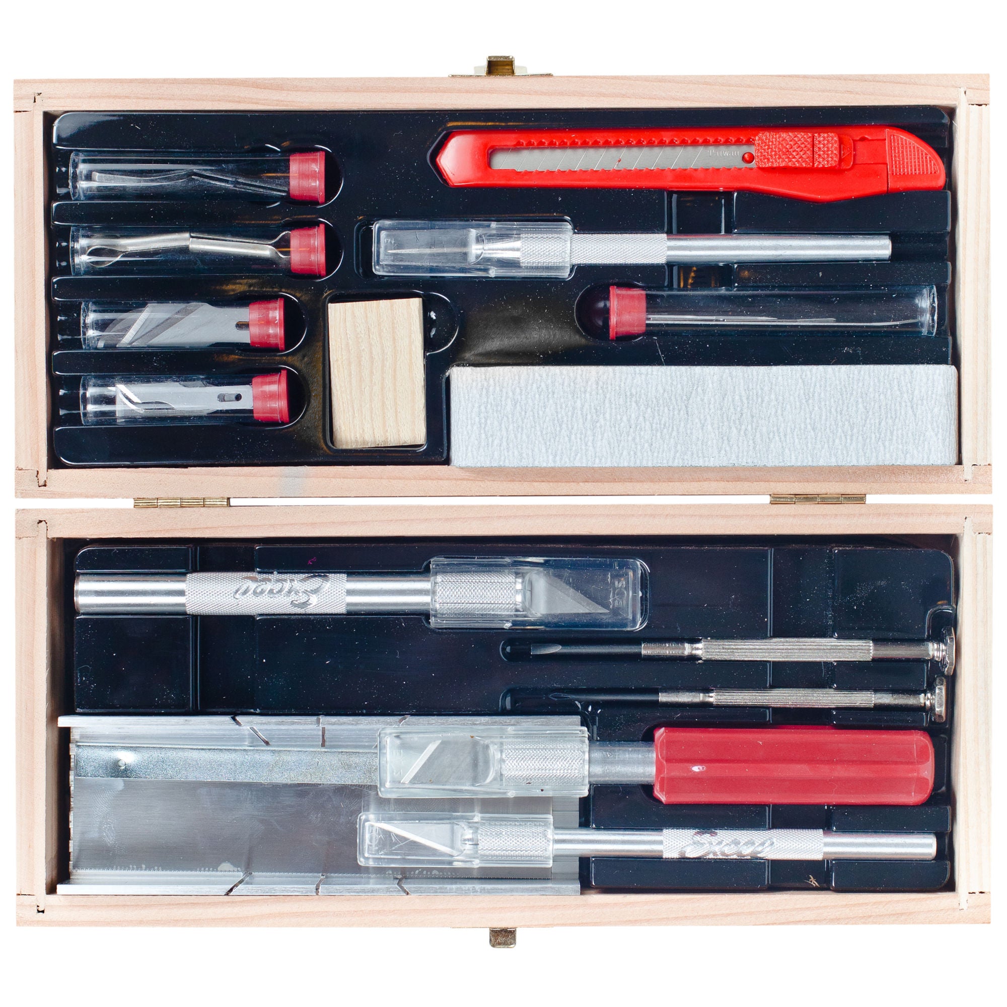 EXL44286-2 [file:EXL44286-2.jpg] Deluxe Wooden Knife & Tool Set (Boxed)