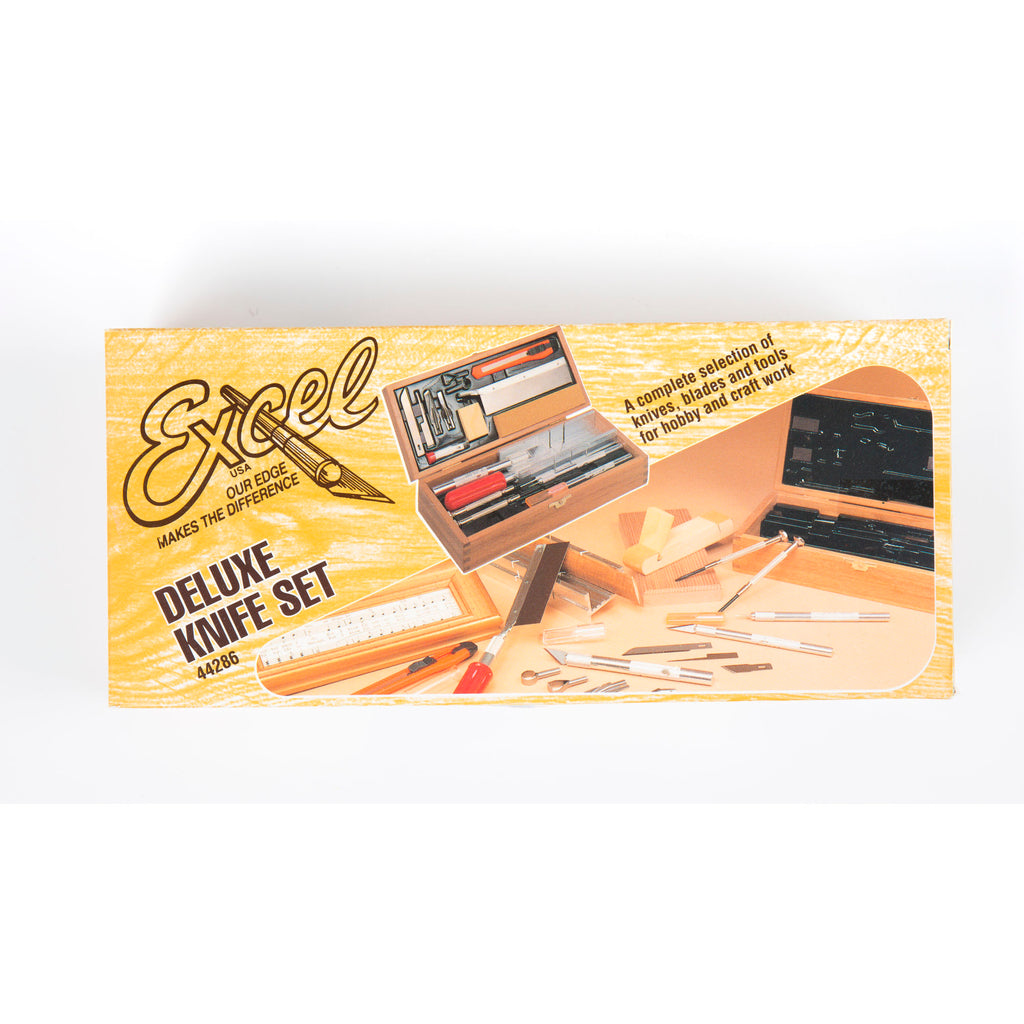 EXL44286-4 [file:EXL44286-4.jpg] Deluxe Wooden Knife & Tool Set (Boxed)