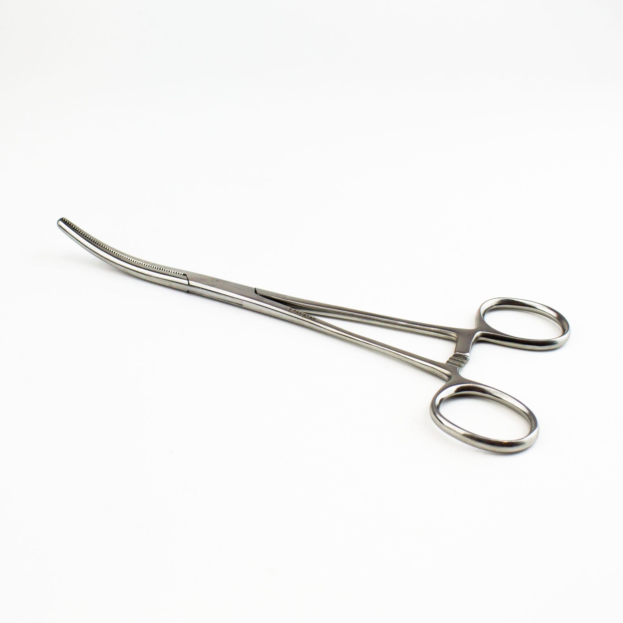EXL55531-6 [file:EXL55531-6.jpg] Stainless Steel Hemostats, Curved Nose 7.5in (Carded)