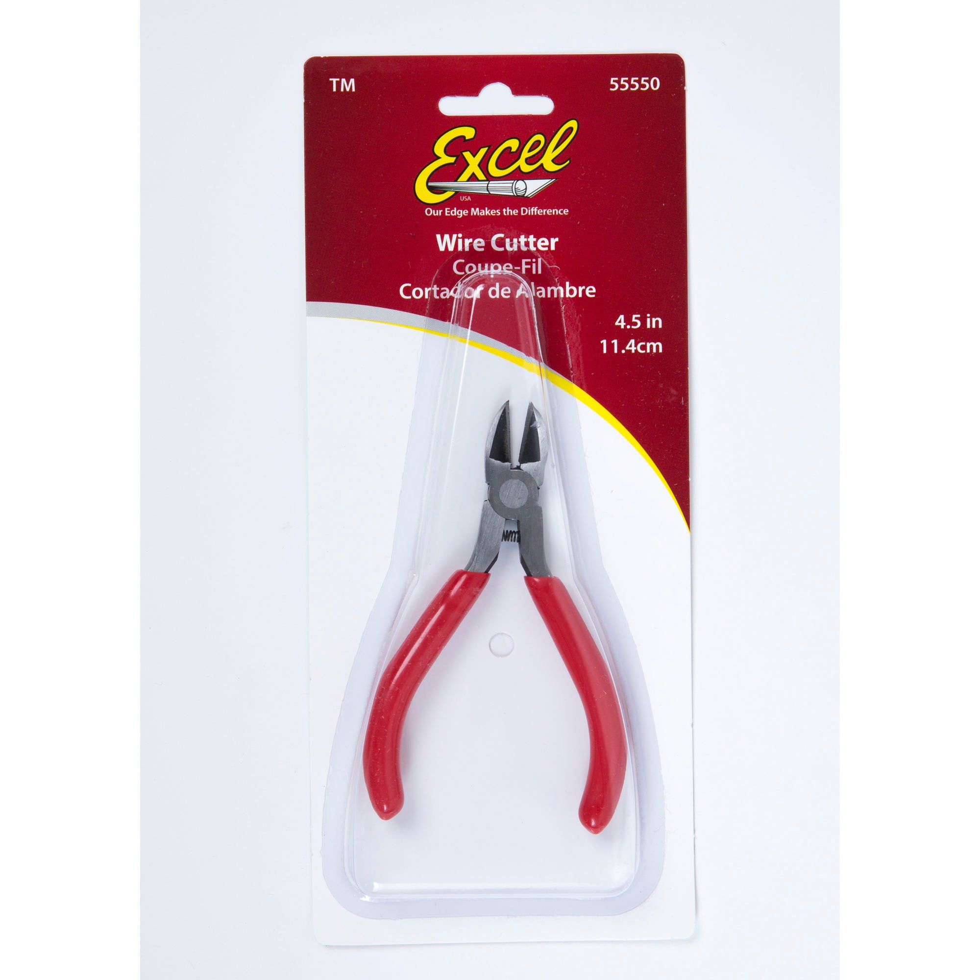 EXL55550-7 Spring Loaded Soft Grip Wire Cutter 4.5in (Carded)
