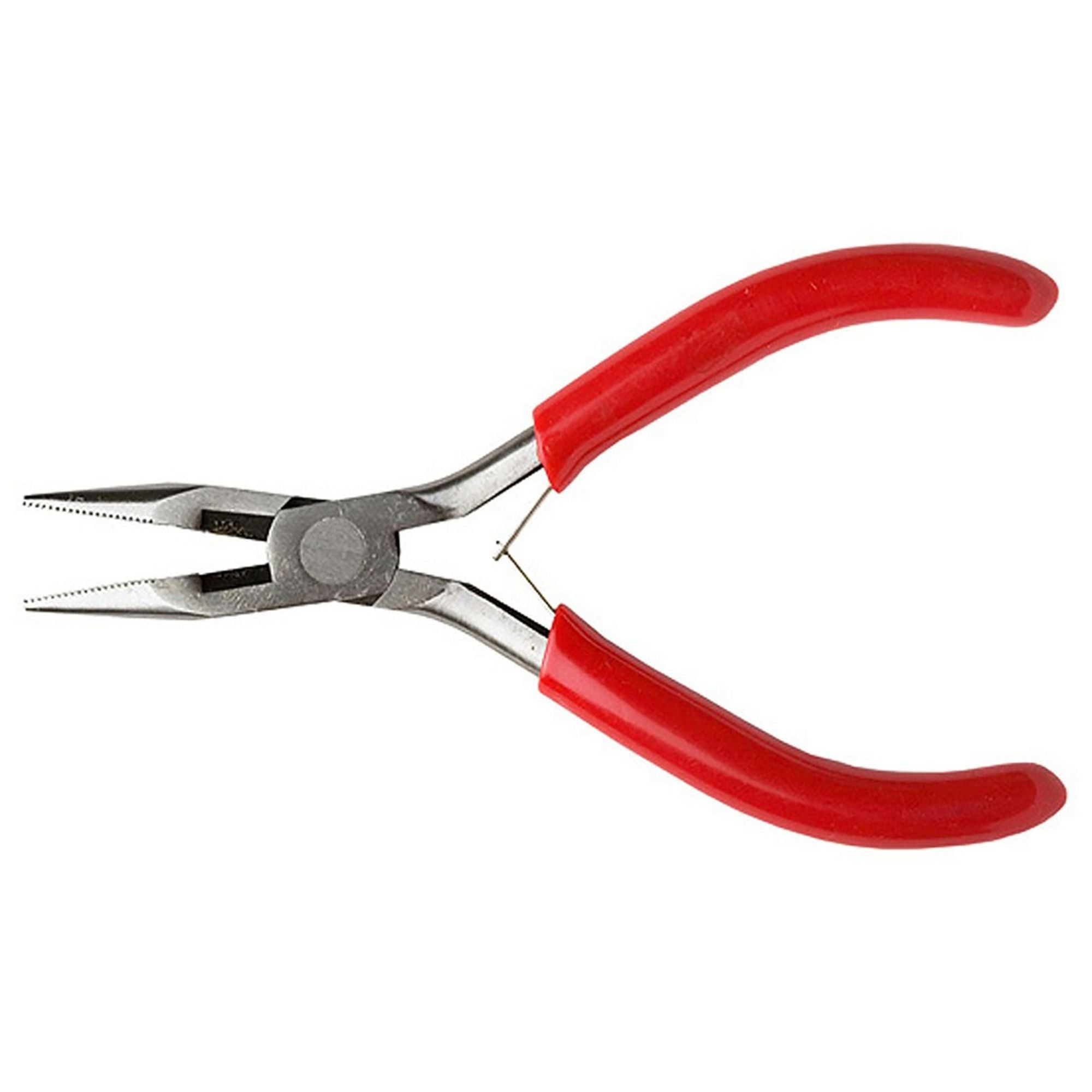 EXL55580 [file:EXL55580-1.jpg] Spring Loaded Soft Grip Plier 5in, Needle Nose with Side Cutter (Carded)