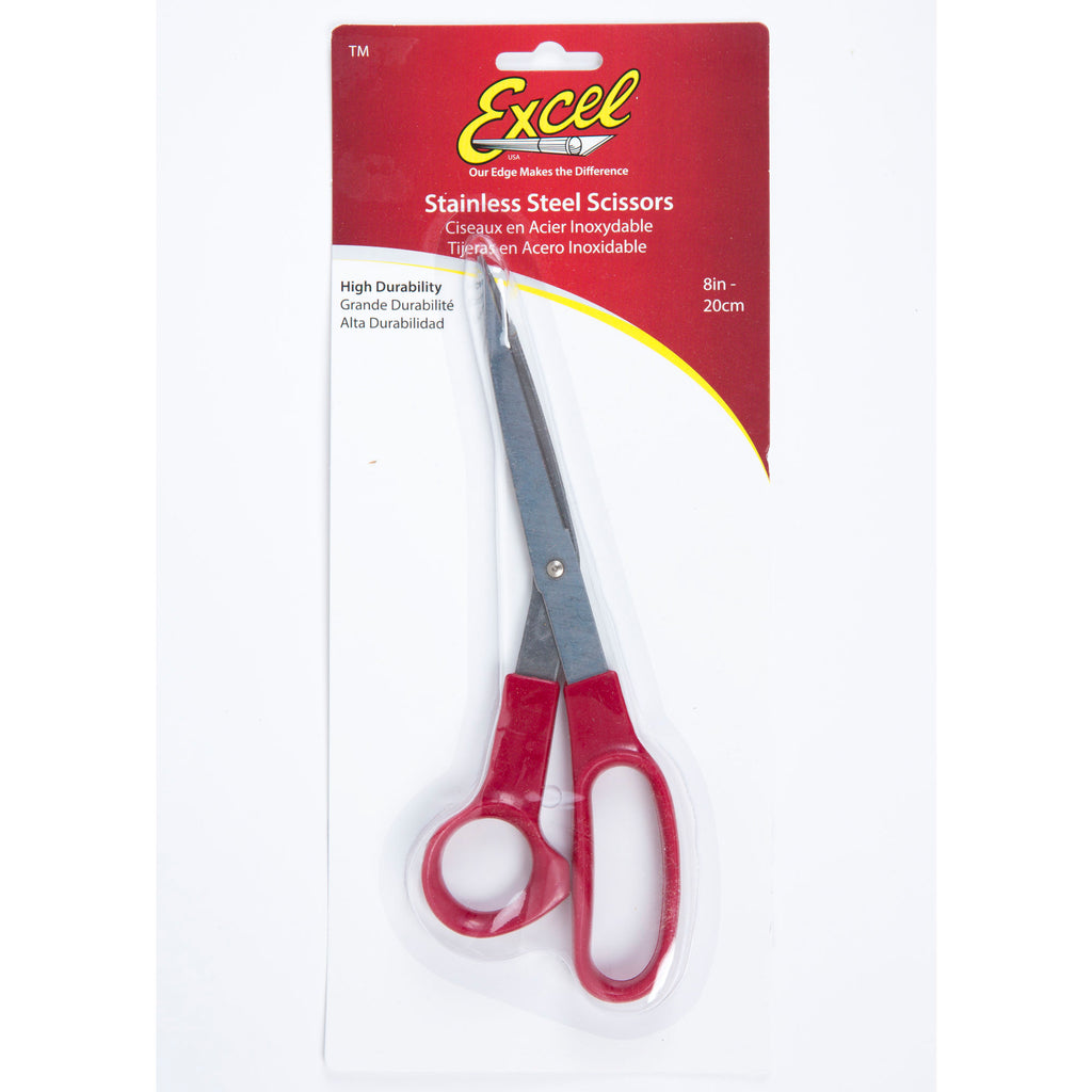 EXL55610-5 [file:EXL55610-5.jpg] Super Sharp Stainless Steel Scissors 8in (Carded)