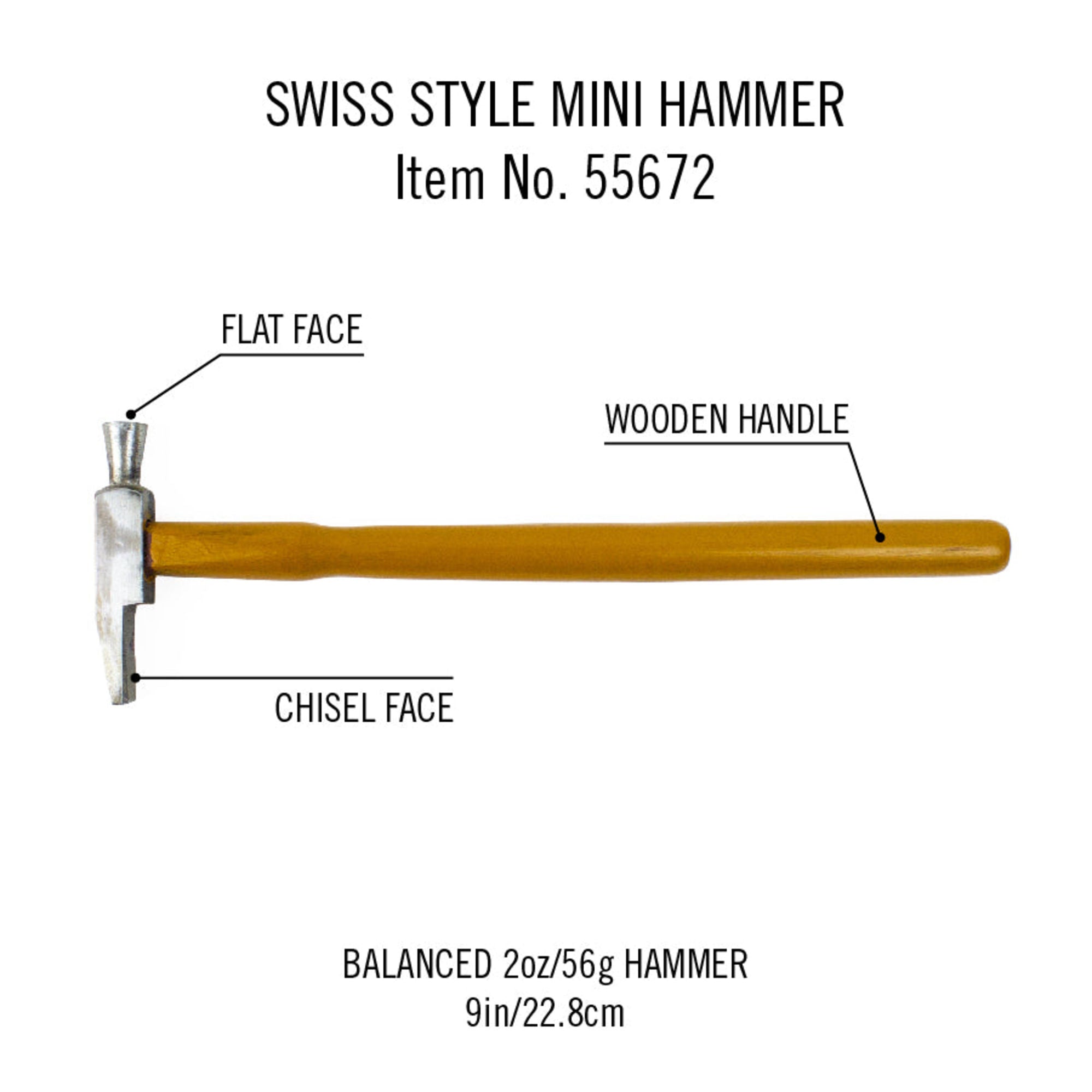 EXL55672-2 Swiss Style Mini Hammer (Carded)
