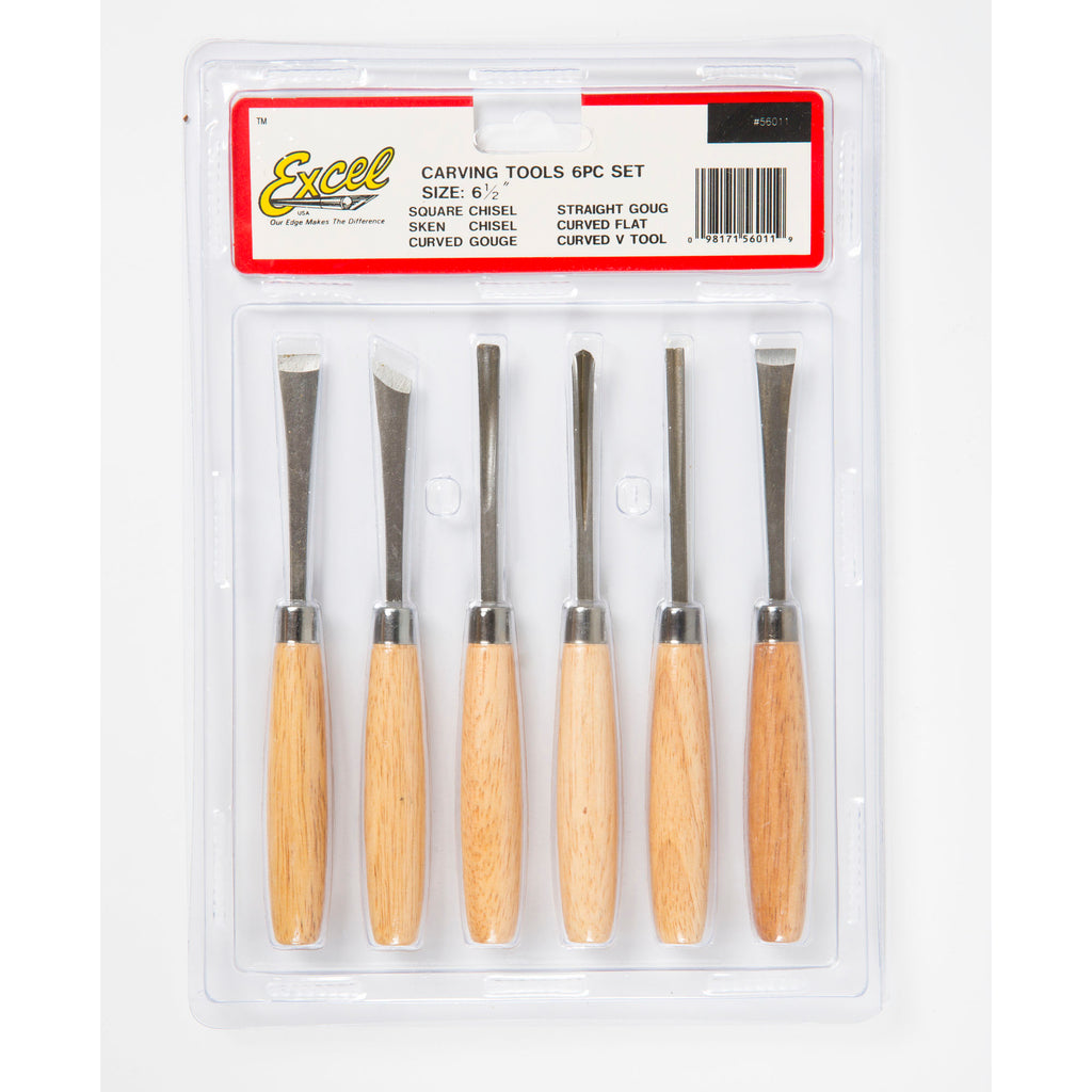 EXL56011-2 [file:EXL56011-2.jpg] Beginners 6 Piece Woodcarving (Shell)