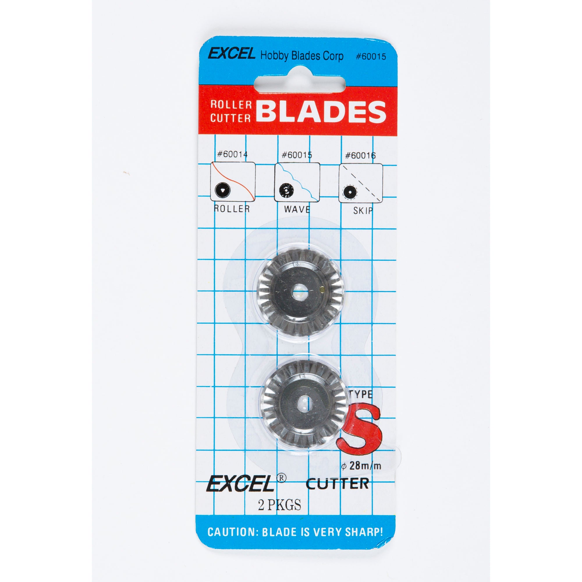 EXL60015-3 [file:EXL60015-3.jpg] 28mm Wave Rotary Blades (2 pcs) (Carded)
