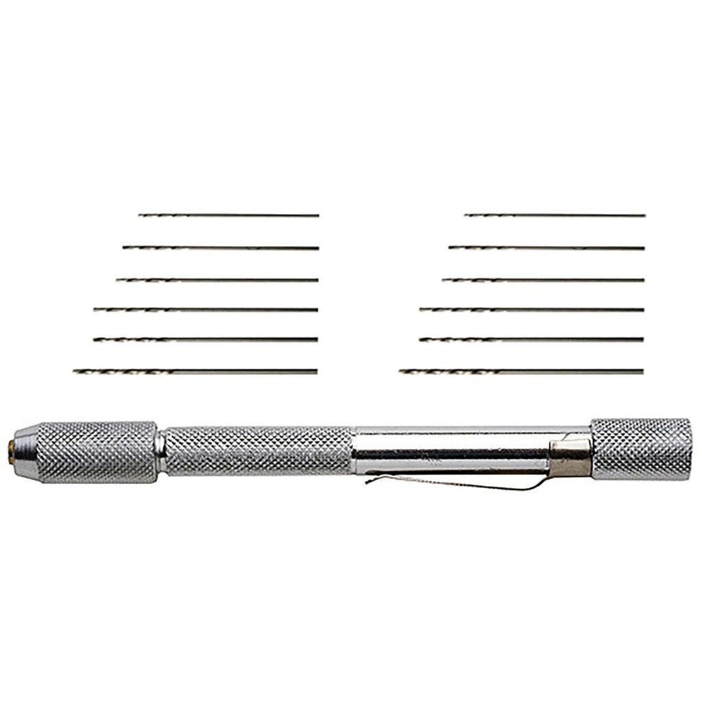 EXL70003-1 [file:EXL70003-1.jpg] Mini Pin Vice with 12 Assorted Drills (Carded)
