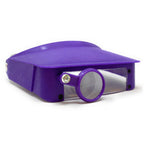 EXL70020 [file:EXL70020-1.jpg] Excel Blades MagniVisor Deluxe Head-Worn Magnifier with 4 Different Lenses, Purple (Boxed)