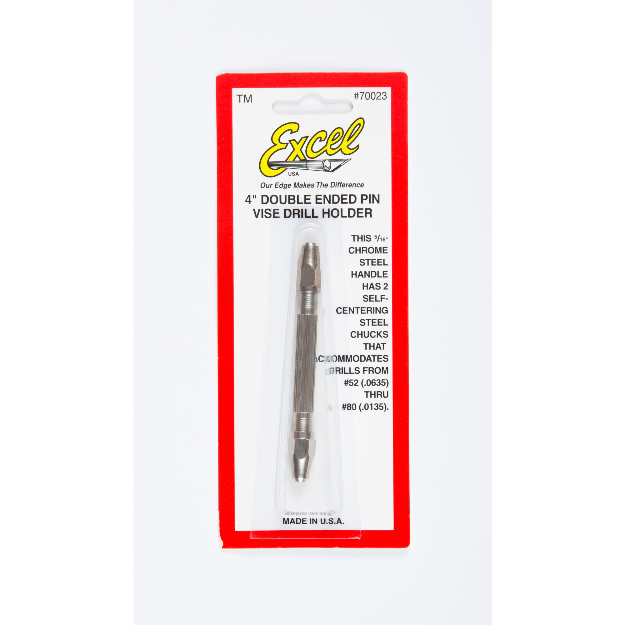 EXL70023-7 [file:EXL70023-7.jpg] Double Ended Pin Vice 4in (Carded)