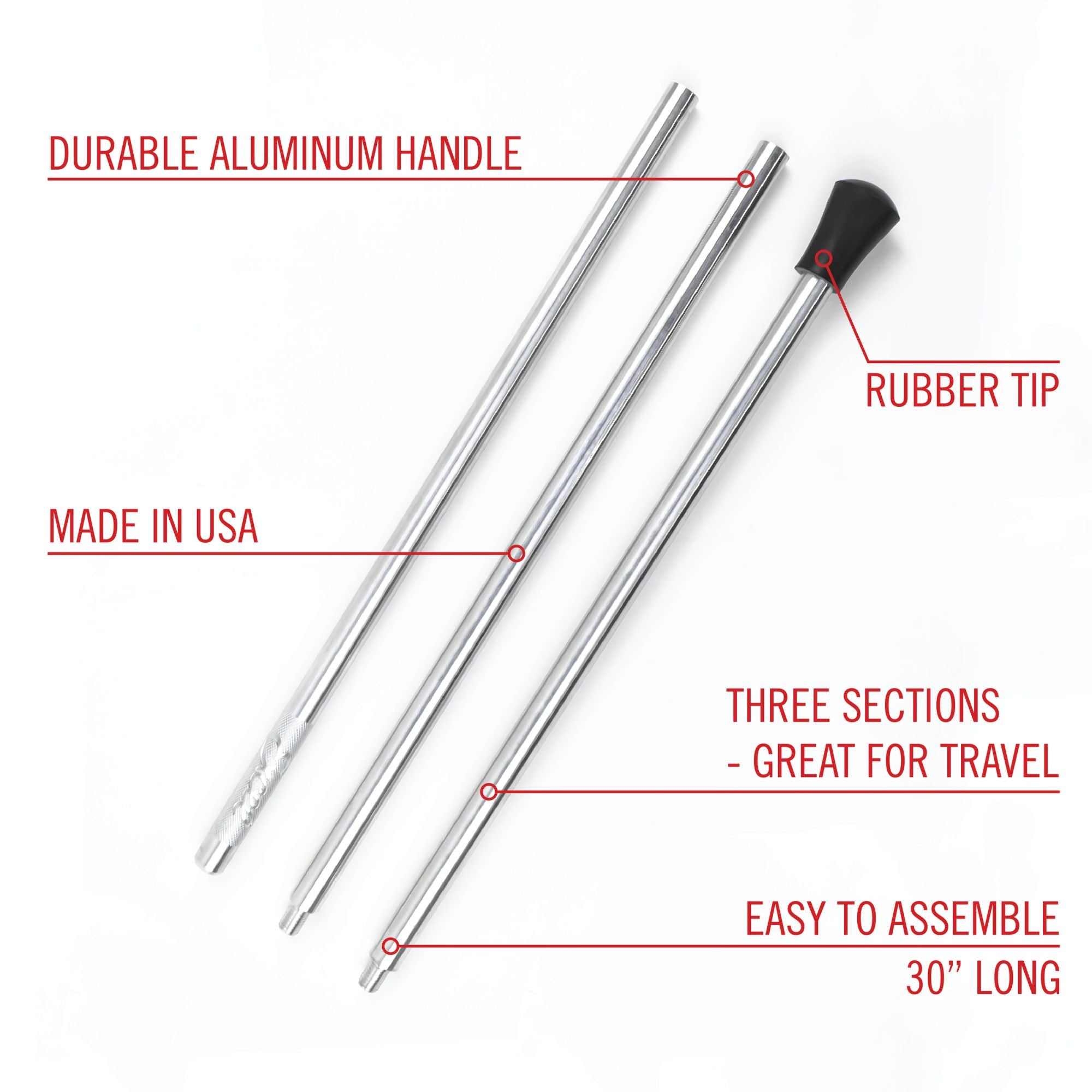 EXL70044-2 Round Aluminium Mahl Stick, 3/8 x 30in (76cm) (Bagged)