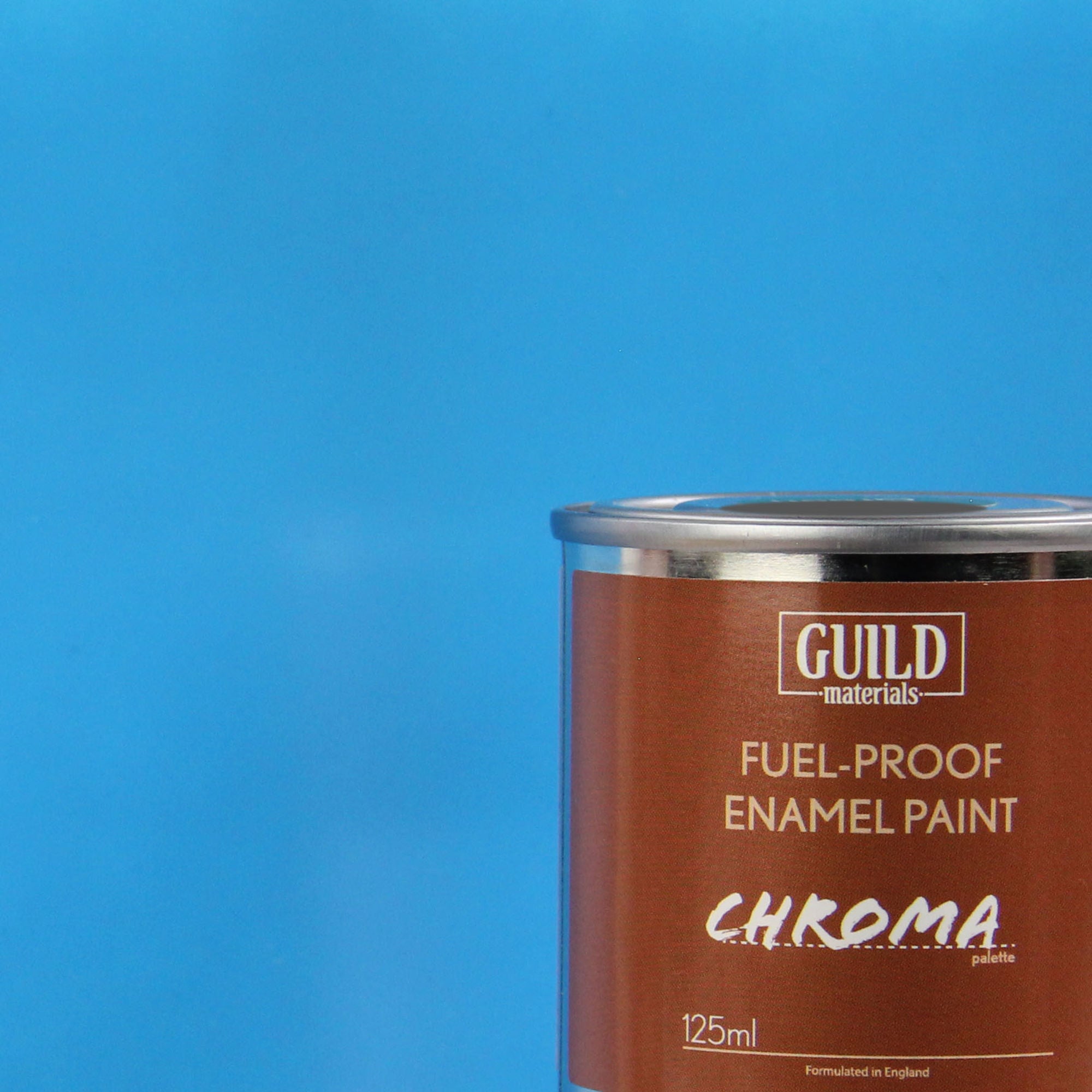 GLDCHR6205 [file:GLDCHR6205-1.jpg] Chroma Enamel Fuelproof Paint Gloss Light Blue (125ml Tin)