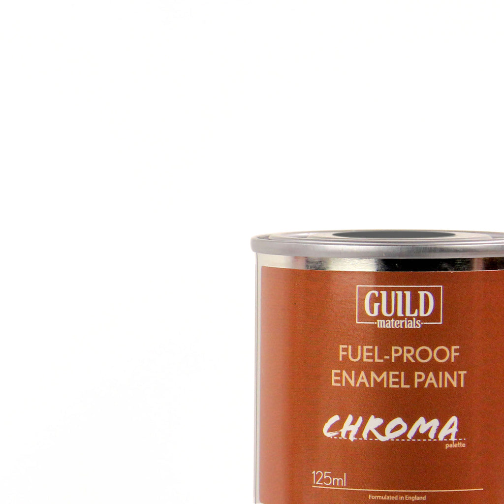 GLDCHR6300 [file:GLDCHR6300-1.jpg] Chroma Enamel Fuelproof Paint Matt White (125ml Tin)