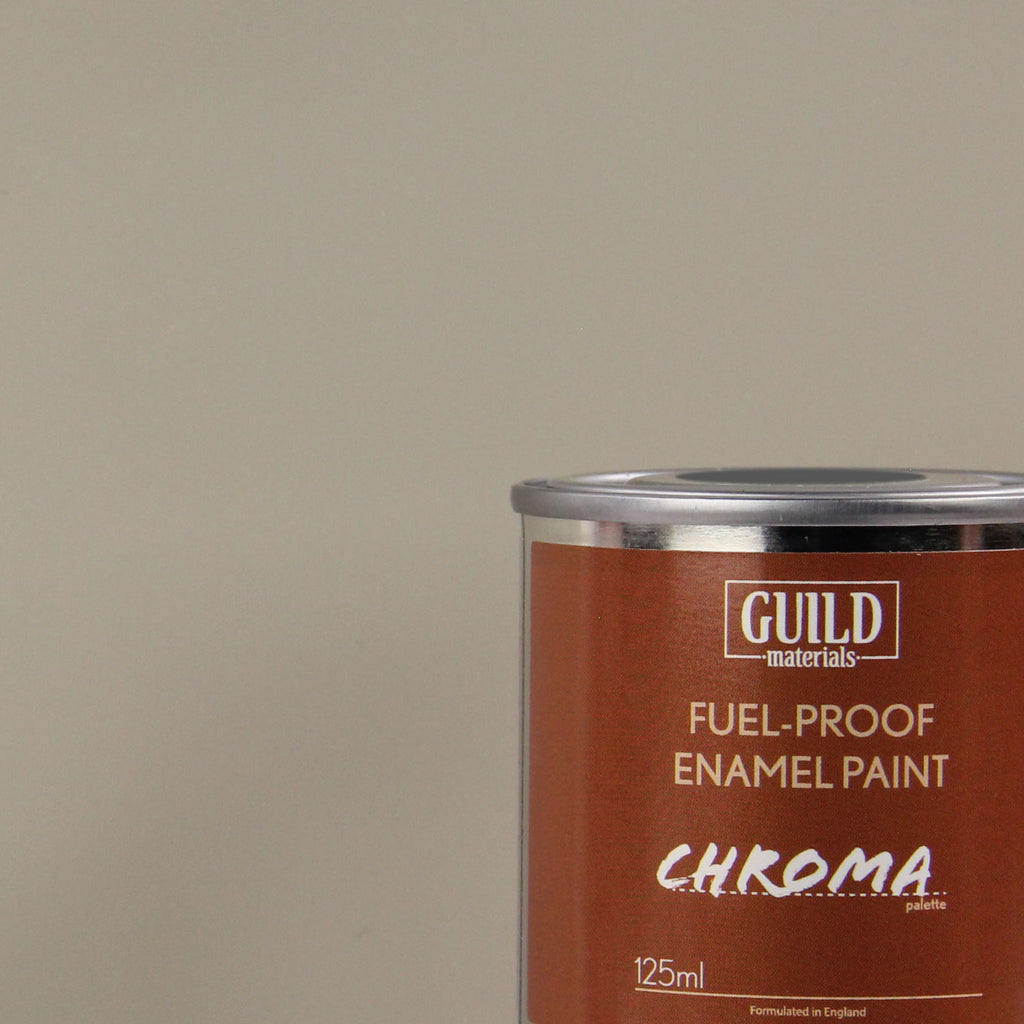 GLDCHR6310 [file:GLDCHR6310-1.jpg] Chroma Enamel Fuelproof Paint Matt Light Grey (125ml Tin)