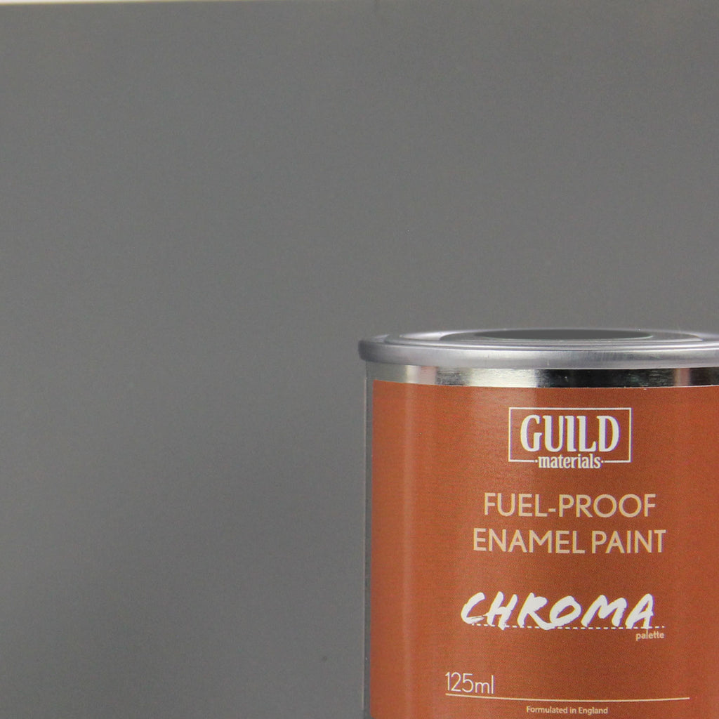 GLDCHR6311 [file:GLDCHR6311-1.jpg] Chroma Enamel Fuelproof Paint Matt Dark Grey (125ml Tin)
