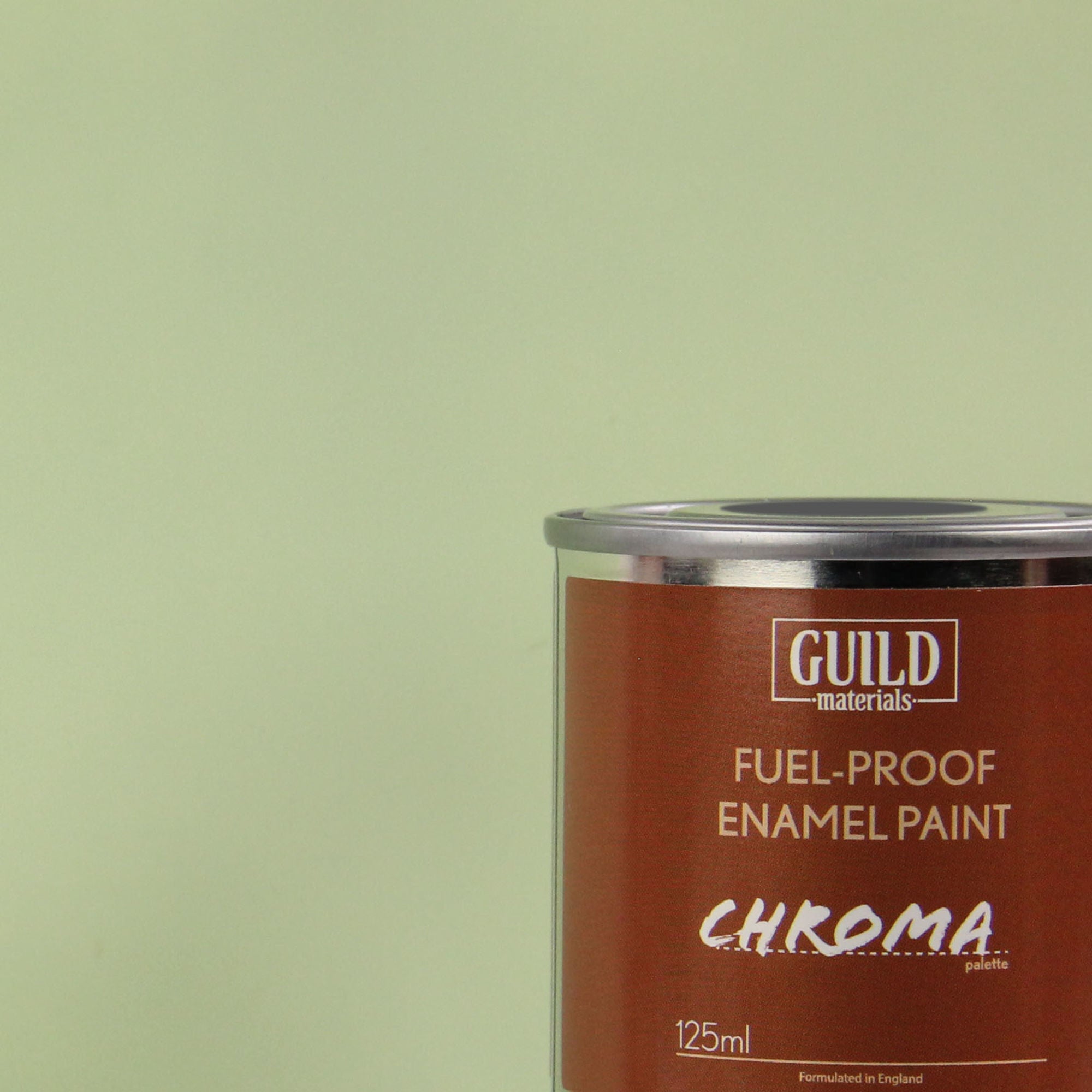 GLDCHR6313 [file:GLDCHR6313-1.jpg] Chroma Enamel Fuelproof Paint Matt Duck Egg Blue (125ml Tin)