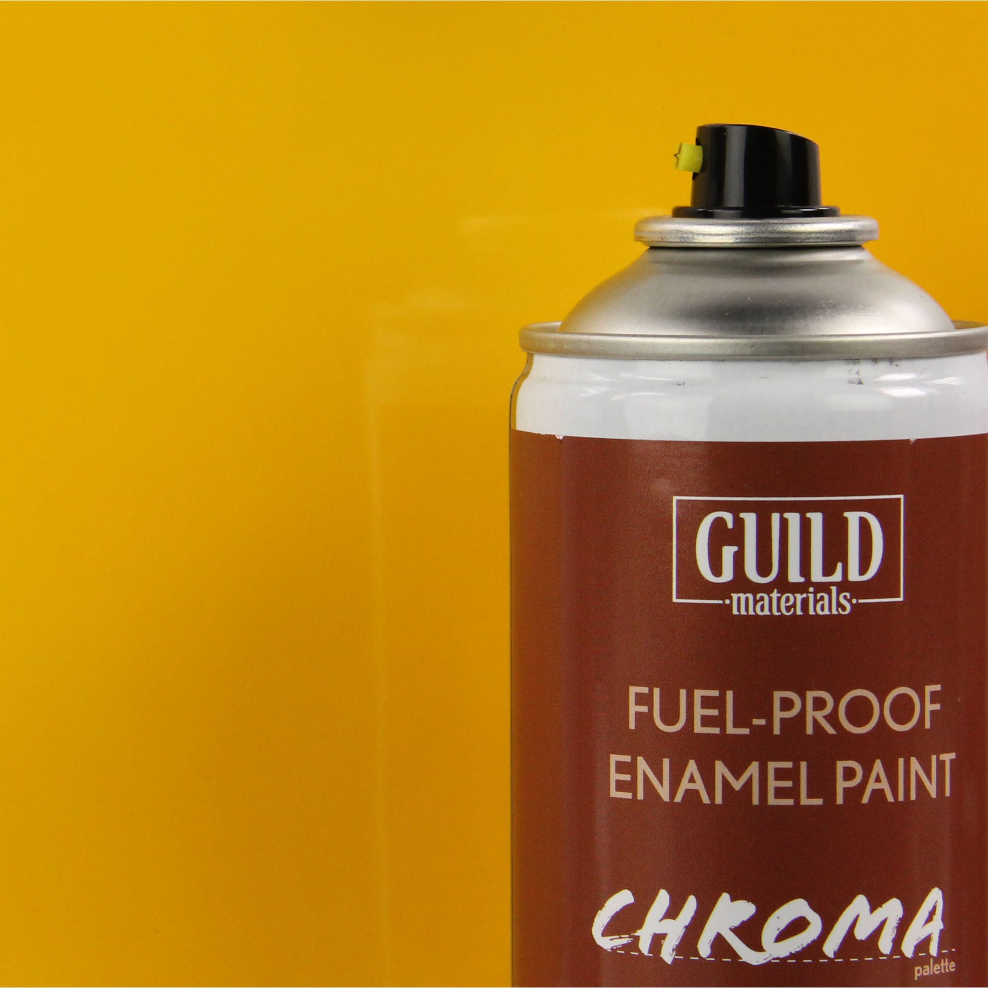 GLDCHR6402 [file:GLDCHR6402-1.jpg] Chroma Enamel Fuelproof Paint Gloss Cub Yellow (400ml Aerosol)