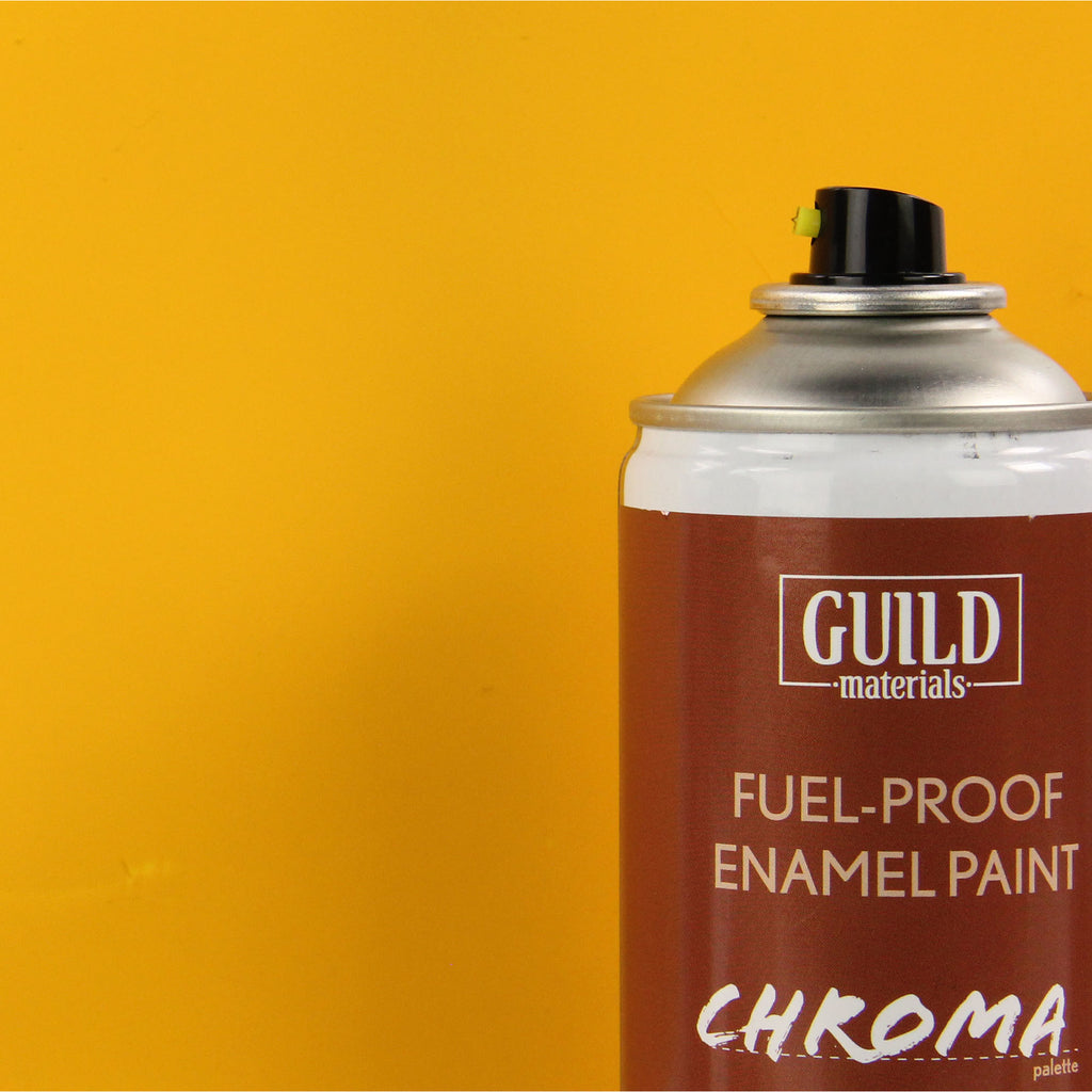 GLDCHR6502 [file:GLDCHR6502-1.jpg] Chroma Enamel Fuelproof Paint Matt Cub Yellow (400ml Aerosol)