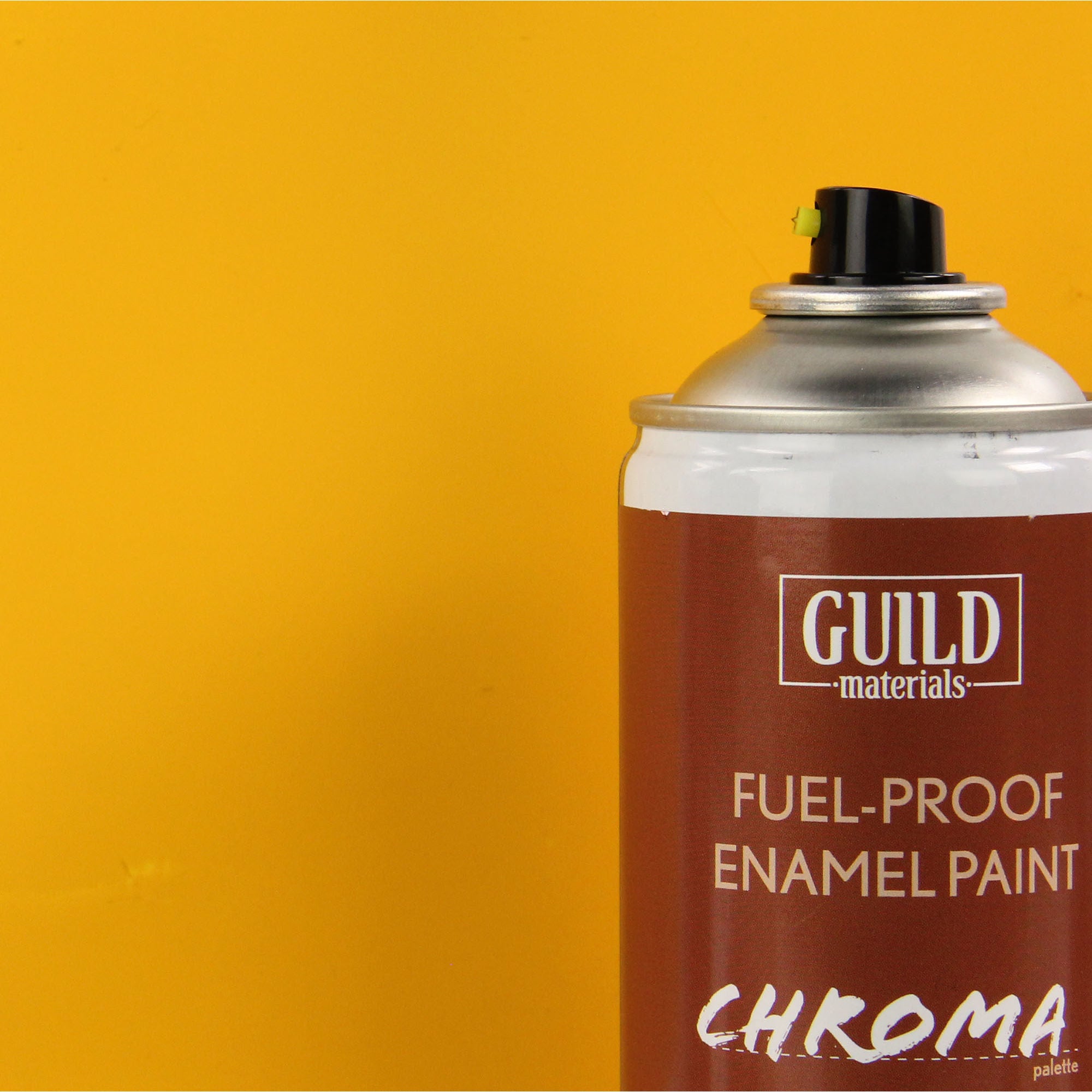 GLDCHR6502 [file:GLDCHR6502-1.jpg] Chroma Enamel Fuelproof Paint Matt Cub Yellow (400ml Aerosol)