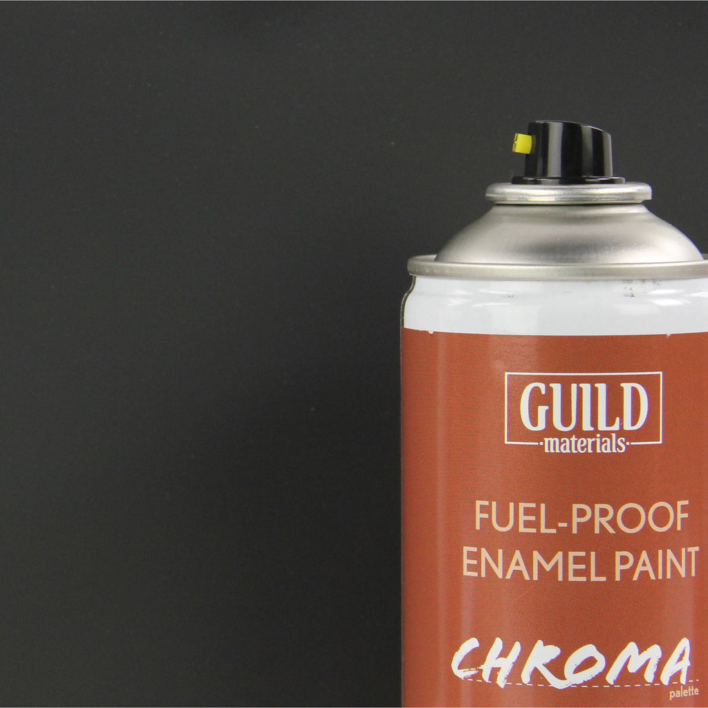GLDCHR6503 [file:GLDCHR6503-1.jpg] Chroma Enamel Fuelproof Paint Matt Black (400ml Aerosol)