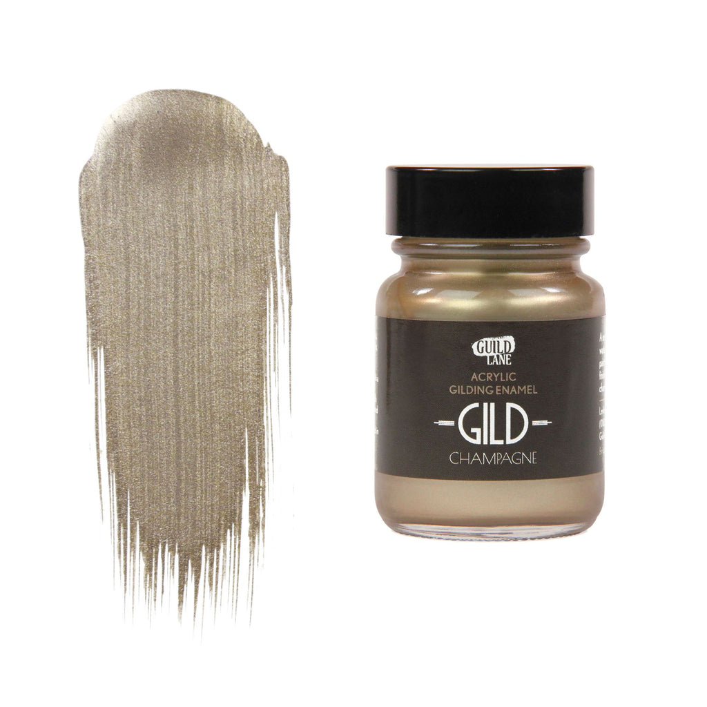 GLDGDCM0030 [file:GLDGDCM0030-1.jpg] GILD Acrylic Gilding Enamel Paint, Champagne (30ml Jar)