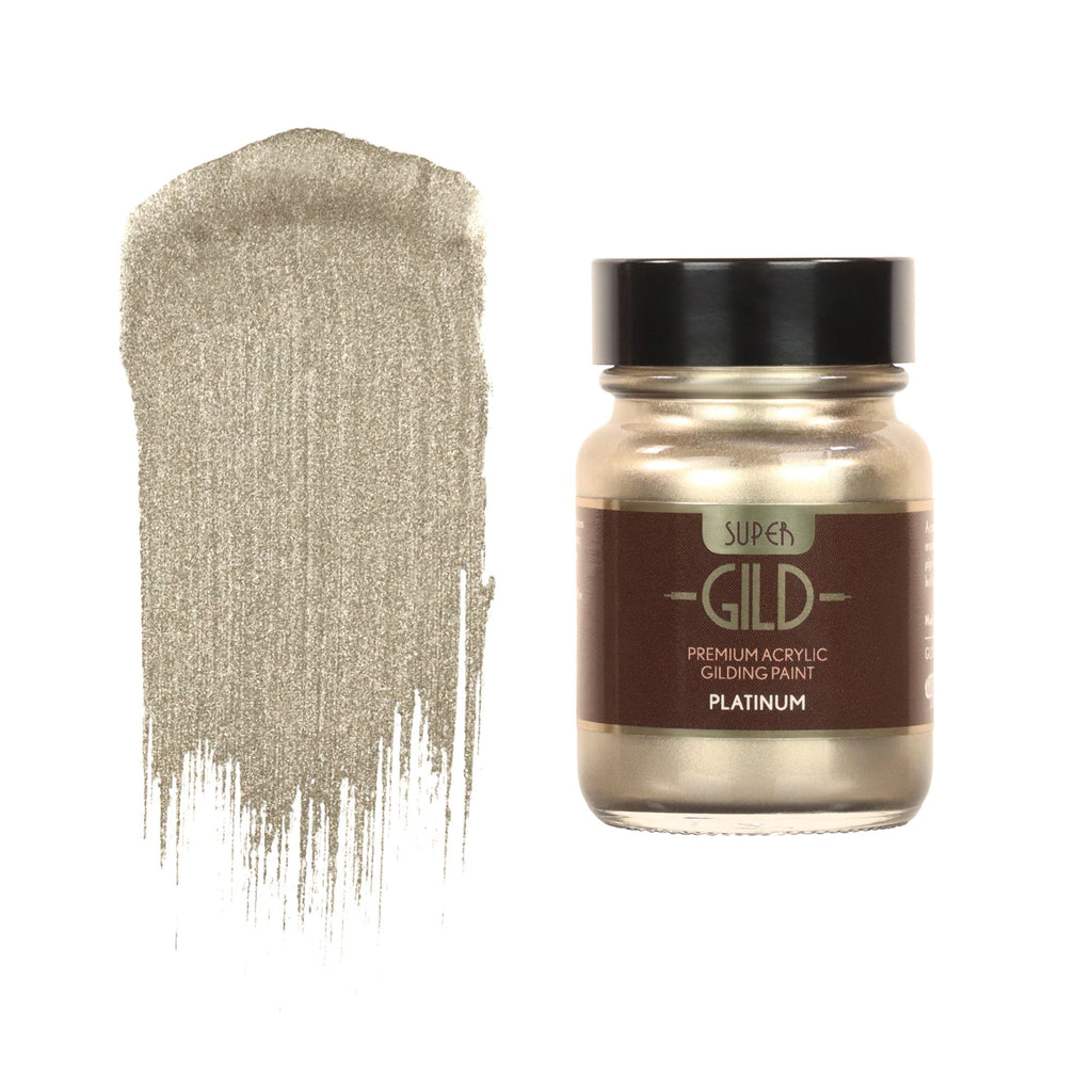 GLDGDPL0030 [file:GLDGDPL0030-1.jpg] Super GILD Acrylic Gilding Enamel Paint, Platinum (30ml)