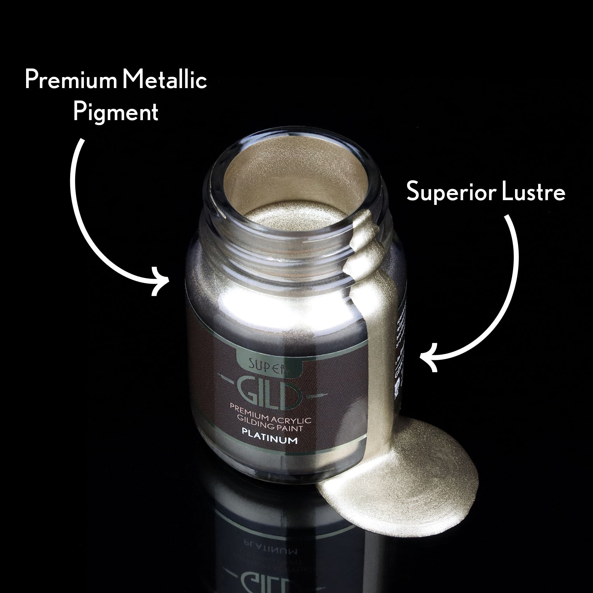 GLDGDPL0030-2 [file:GLDGDPL0030-2.jpg] Super GILD Acrylic Gilding Paint, Platinum
