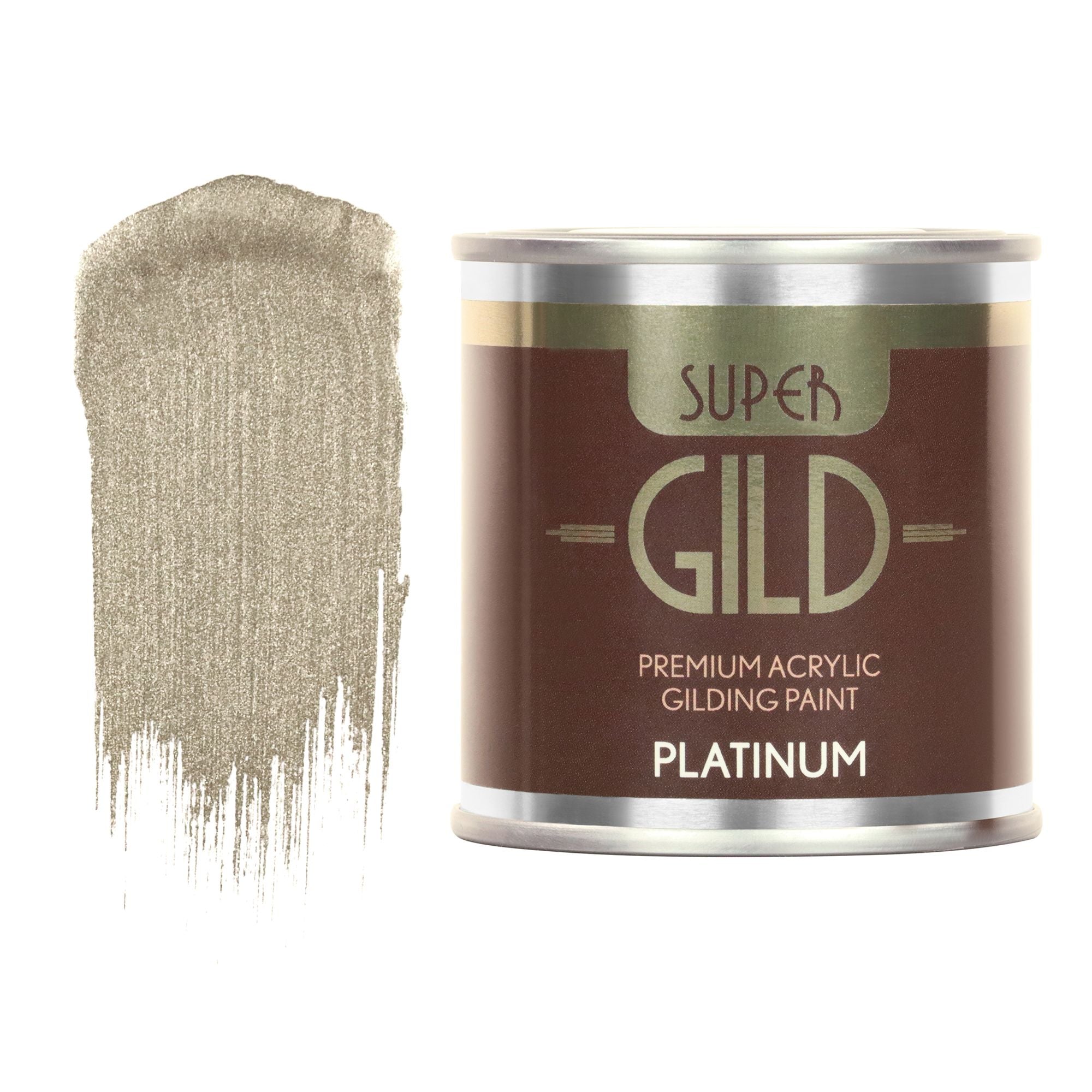 GLDGDPL0125 [file:GLDGDPL0125-1.jpg] Super GILD Acrylic Gilding Enamel Paint, Platinum (125ml)
