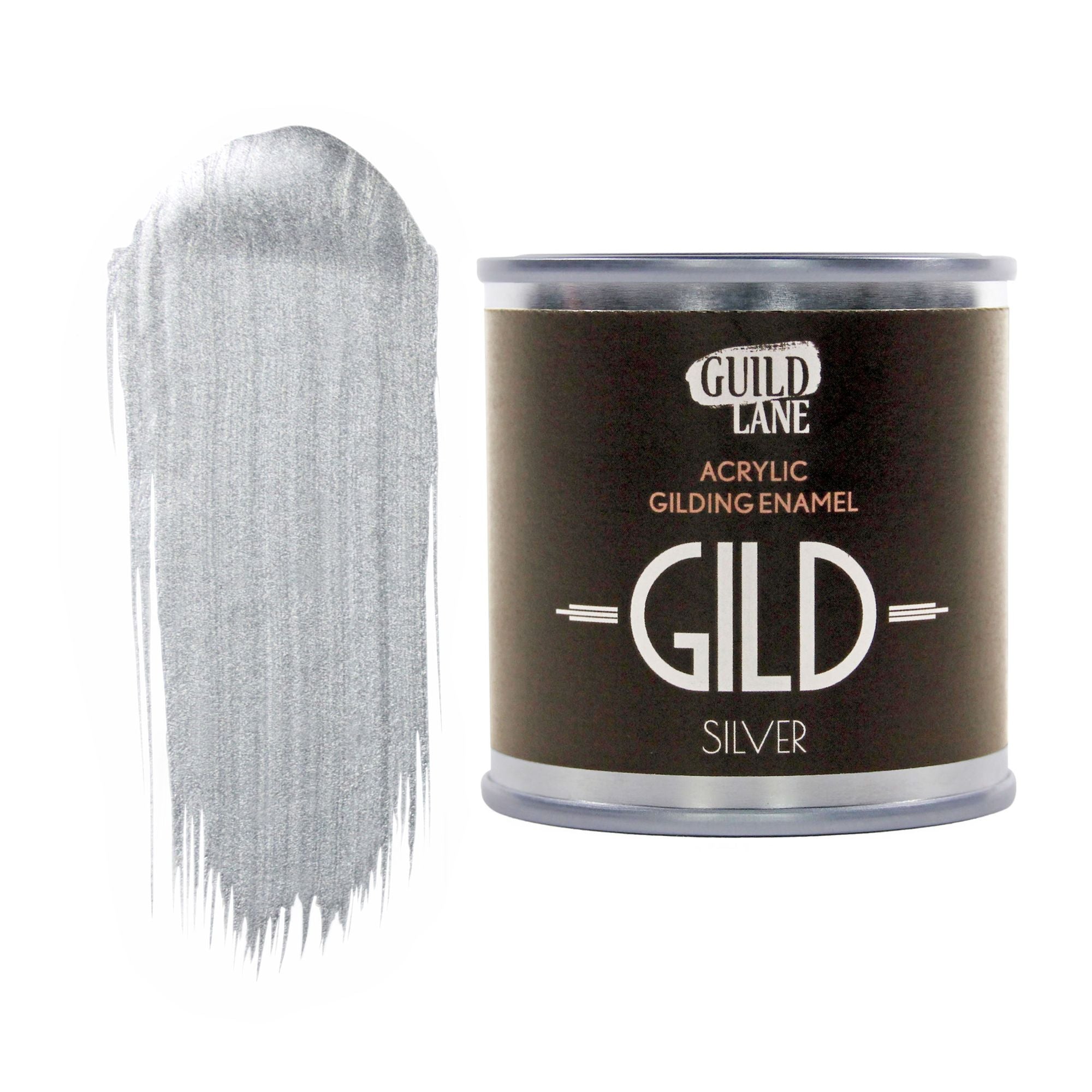 GLDGDSS0125 [file:GLDGDSS0125-1.jpg] GILD Acrylic Gilding Enamel Paint, Silver (125ml Tin)