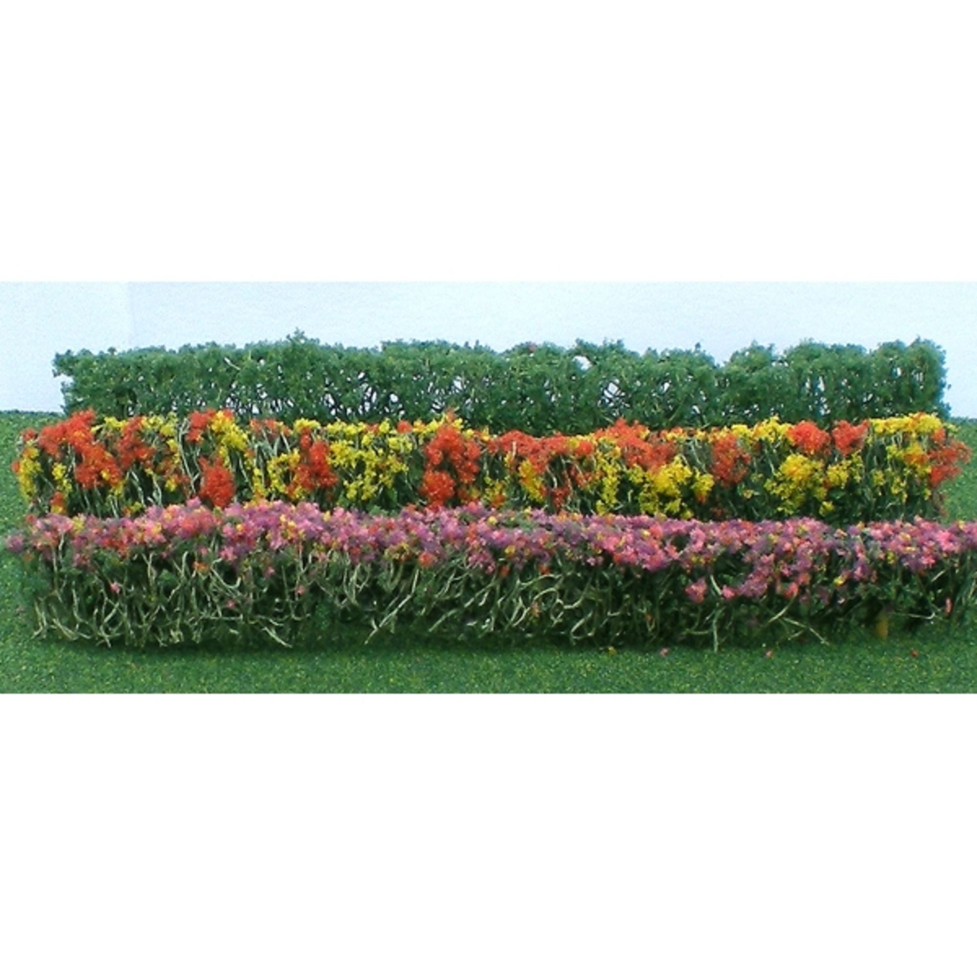 JTT95510-2 Flower Hedges, 5x3/8x5/8in, HO-Scale, (8 per pack)